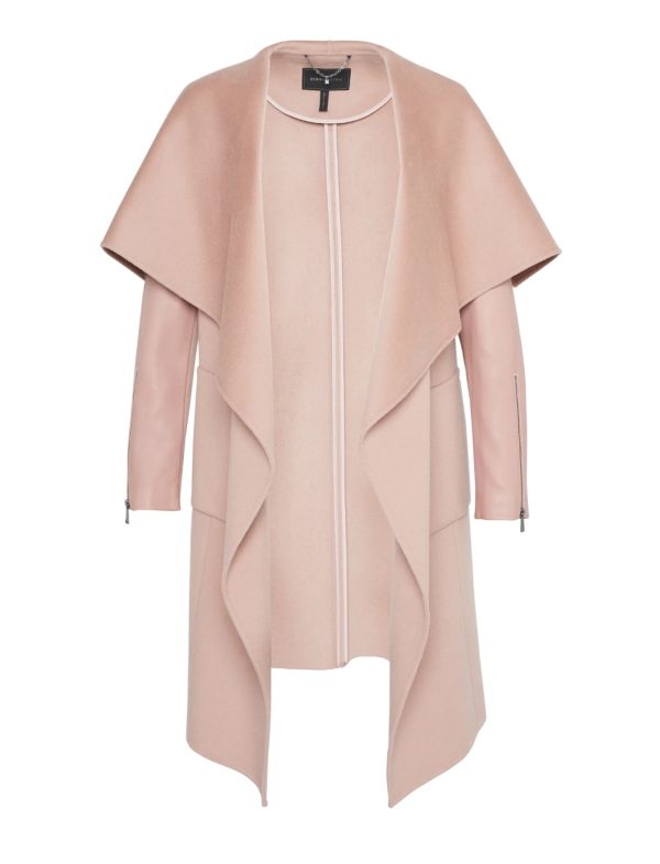 BCBG DRAPE FRONT COAT - DUSTY ROSE - Image 5