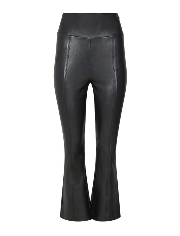 BCBG ALLEGRA FAUX LEATHER FLARE PANT - BLACK BEAUTY - Image 5