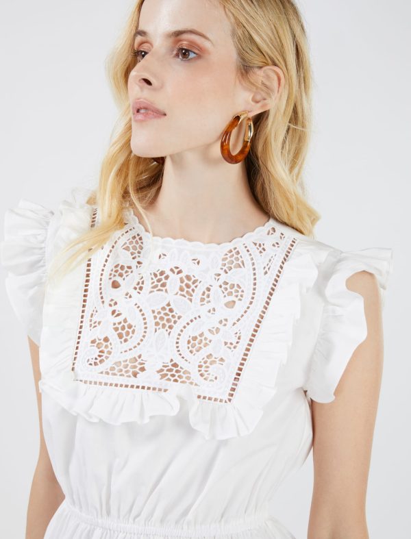 Bcbg Embroidered Ruffle Top - Image 3