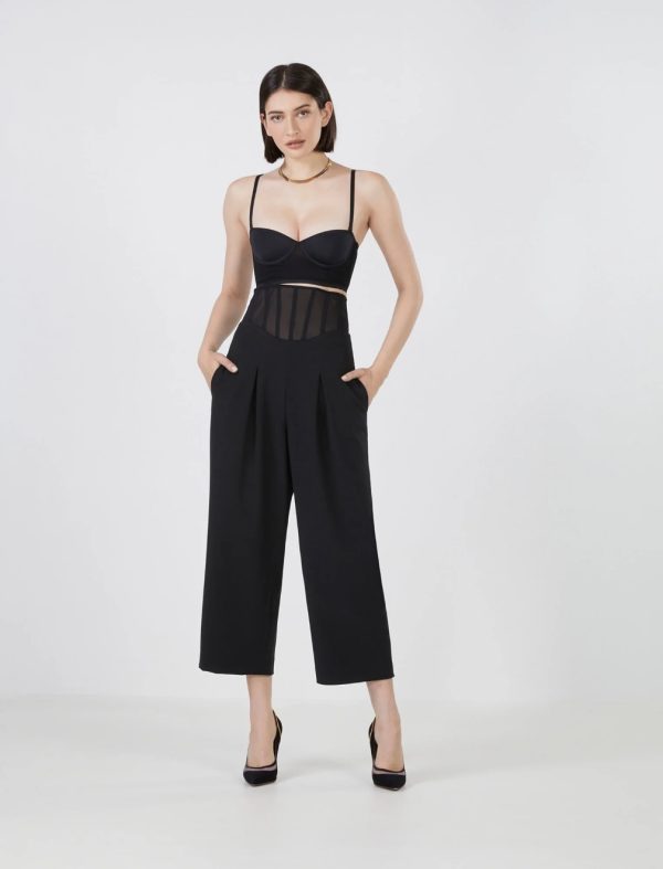 BCBG EMILIANO CORSET TROUSER - BLACK BEAUTY