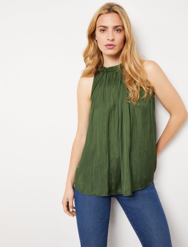 Bcbg Evie Pleated Halter Top