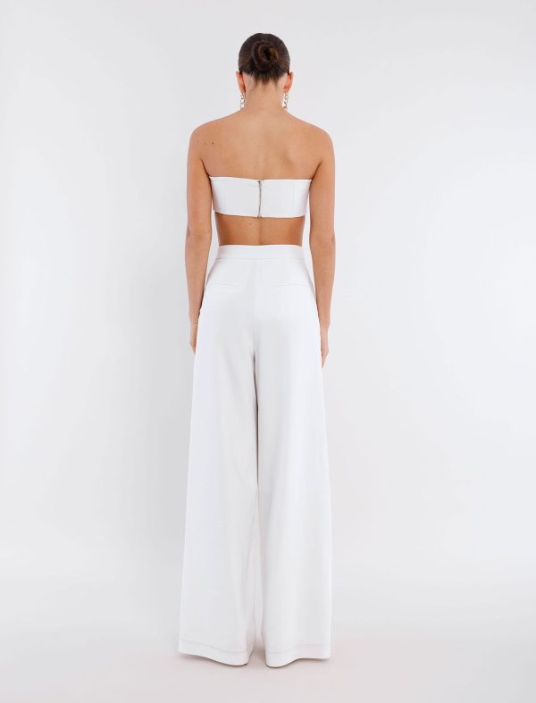 BCBG FAIRFAX WIDE-LEG TROUSER - OPTIC WHITE - Image 3