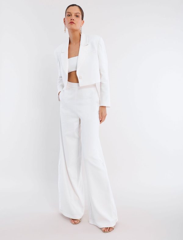 BCBG FAIRFAX WIDE-LEG TROUSER - OPTIC WHITE - Image 4