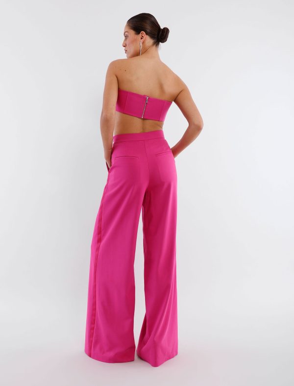 BCBG FAIRFAX WIDE-LEG TROUSER - PINK GLO - Image 4