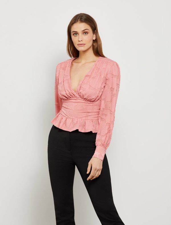 Bcbg Faye Long Sleeve Cinched Top