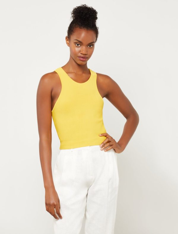 Bcbg Fitted Racerback Cropped Tank Top