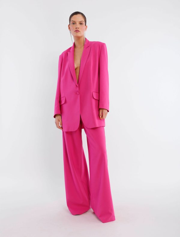 BCBG FORMOSA LACE-UP BLAZER - PINK GLO