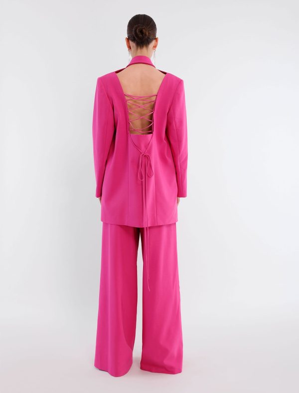 BCBG FORMOSA LACE-UP BLAZER - PINK GLO - Image 4