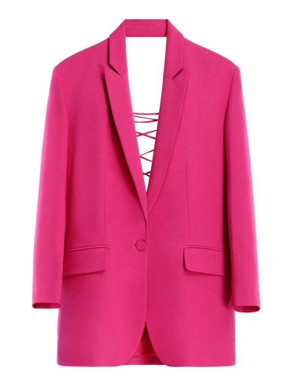 BCBG FORMOSA LACE-UP BLAZER - PINK GLO - Image 6