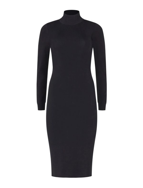 BCBG FRANCA OPEN BACK SWEATER DRESS - BLACK - Image 6