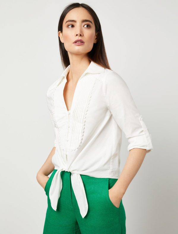 Bcbg Front-Tie Button Top