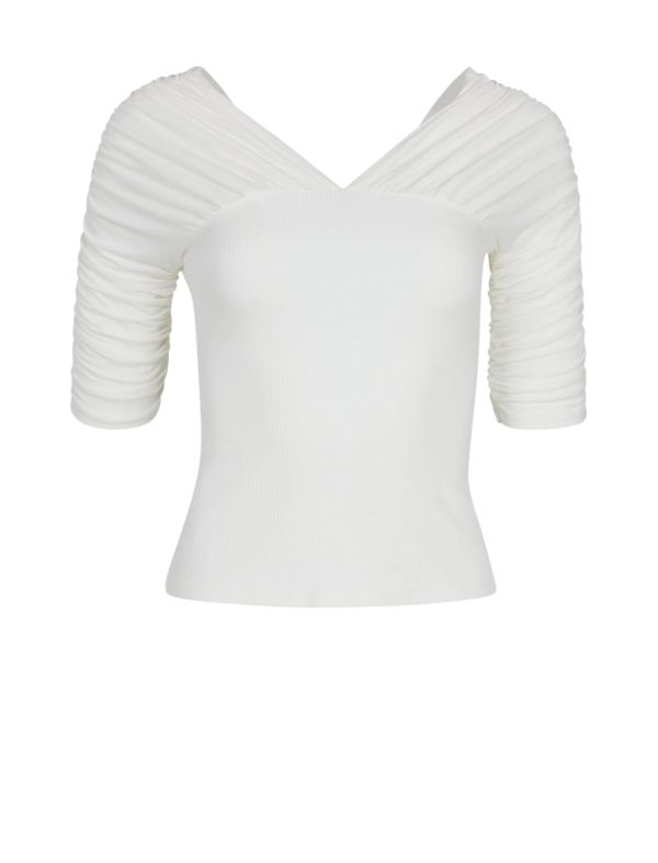 Bcbg Gathered Sleeve V-Neck Top - Image 4