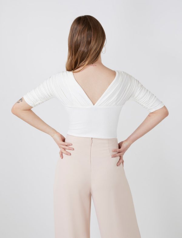 Bcbg Gathered Sleeve V-Neck Top - Image 5