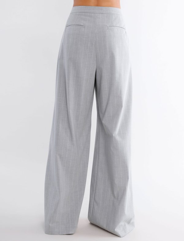 BCBG HOLLYWOOD WIDE-LEG TROUSER - LT. HEATHER GREY - Image 4