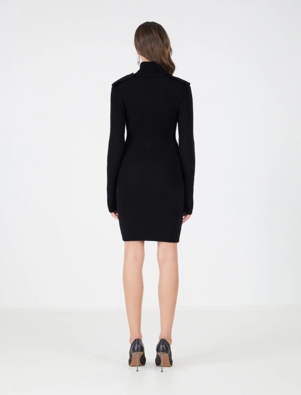 BCBG ISMERLDA WOOL KNIT DRESS - BLACK BEAUTY - Image 4