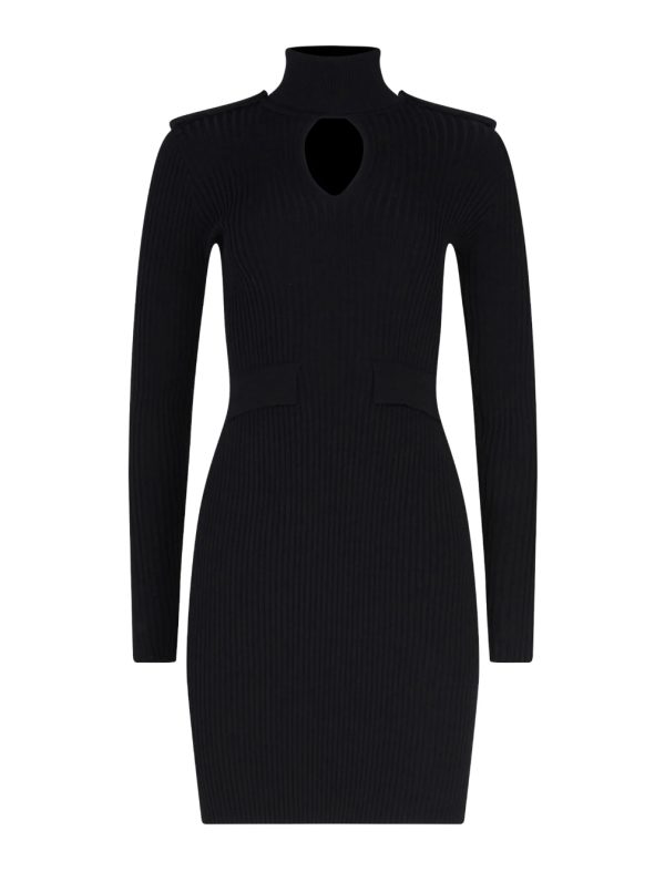 BCBG ISMERLDA WOOL KNIT DRESS - BLACK BEAUTY - Image 5