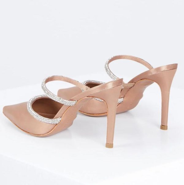 BCBG JANA MULE HEEL - PALOMINO SATIN - Image 2