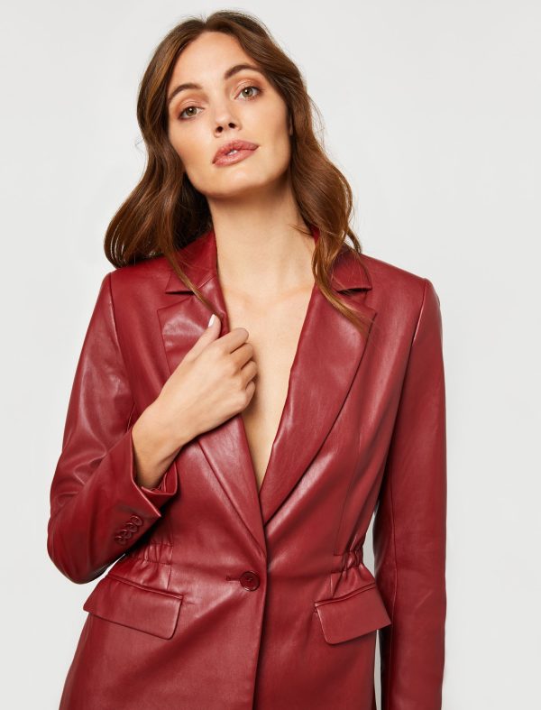 Bcbg Kerri Faux Leather Blazer