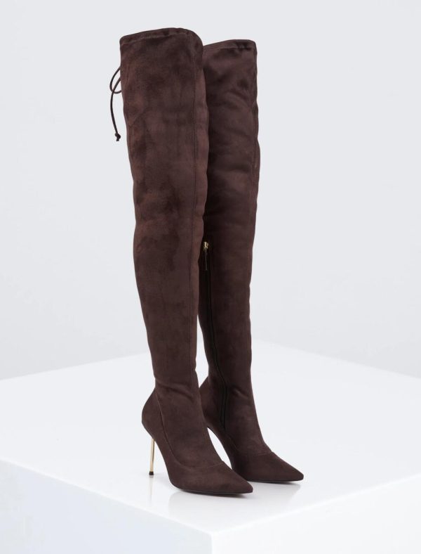 BCBG KIKI OVER-THE-KNEE BOOT - COFFEE MICROSUEDE