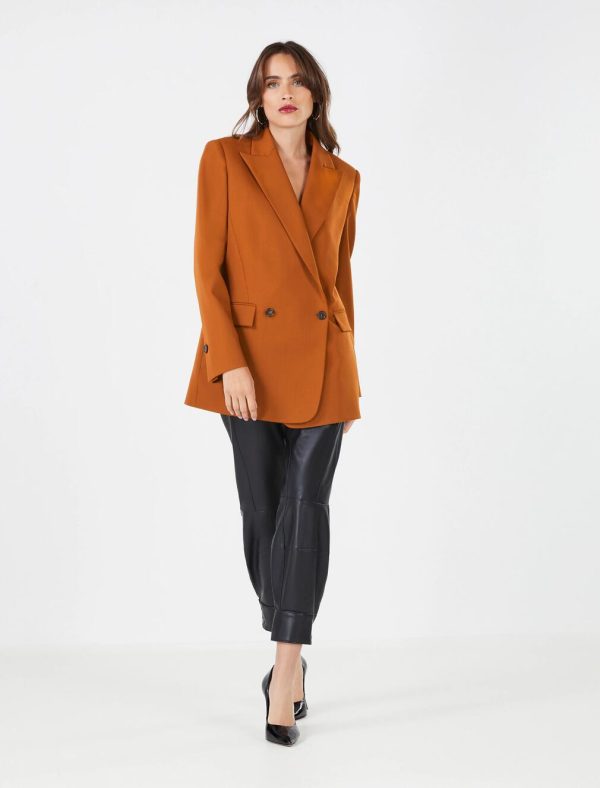 BCBG LAURENZA WOOL JACKET - CARAMEL CAFFE