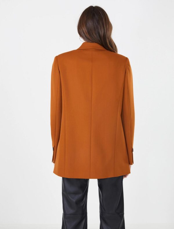 BCBG LAURENZA WOOL JACKET - CARAMEL CAFFE - Image 4