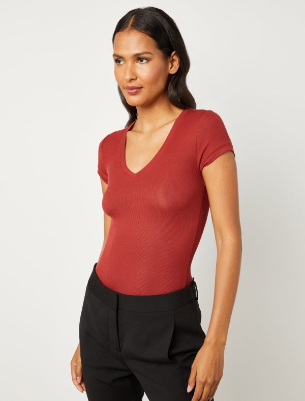 Bcbg Liana Short Sleeve V-Neck Tee