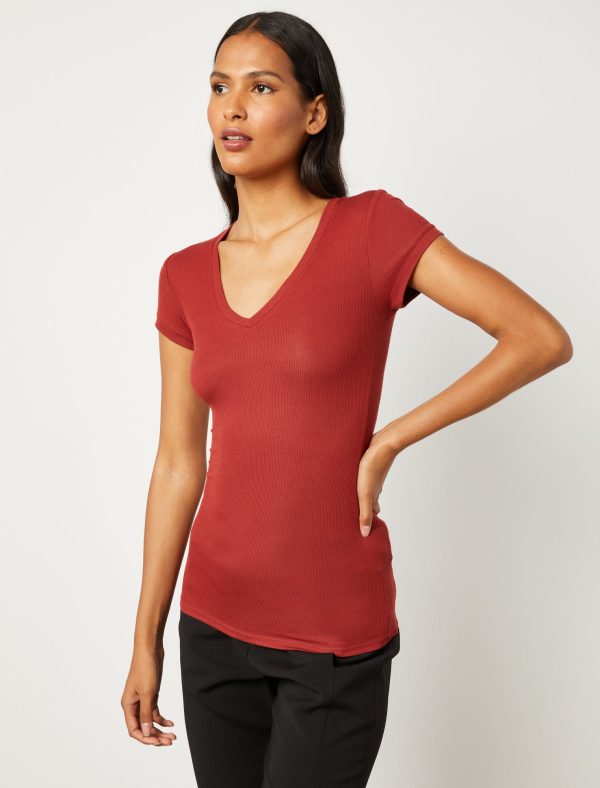 Bcbg Liana Short Sleeve V-Neck Tee - Image 3