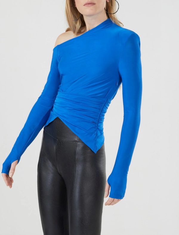 BCBG LITZI LONG SLEEVE TOP - PRINCESS BLUE - Image 3