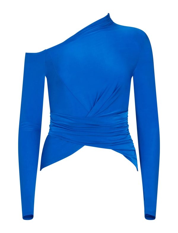 BCBG LITZI LONG SLEEVE TOP - PRINCESS BLUE - Image 6