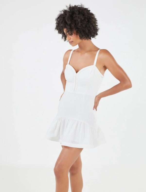 BCBG LYNETTE FIT-AND-FLARE MINI DRESS - OFF WHITE - Image 2