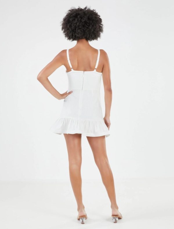 BCBG LYNETTE FIT-AND-FLARE MINI DRESS - OFF WHITE - Image 3