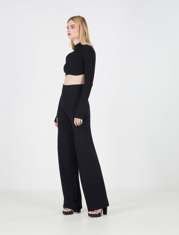 BCBG MEELA HIGH-WAISTED PANT - BLACK BEAUTY - Image 2